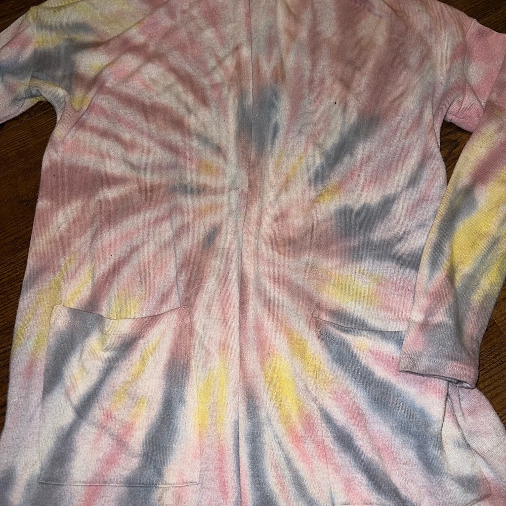 Maurice’s Pink Boho Tie-Dye Hooded Long Sleeve Cardigan With Pockets Size XS - Picture 10 of 12
